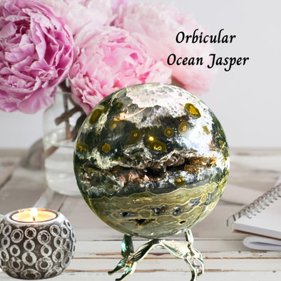 7th Vein Orbicular Ocean Jasper Sphere