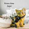 Picture Stone Jasper cat carving showcasing unique patterns and earthy colors, symbolizing creativity and grounding.