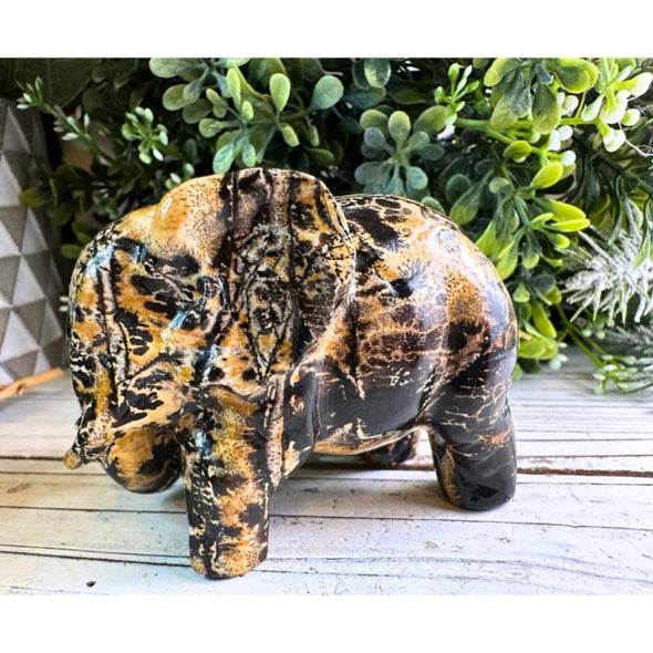 Picture Stone Jasper Elephant Carving