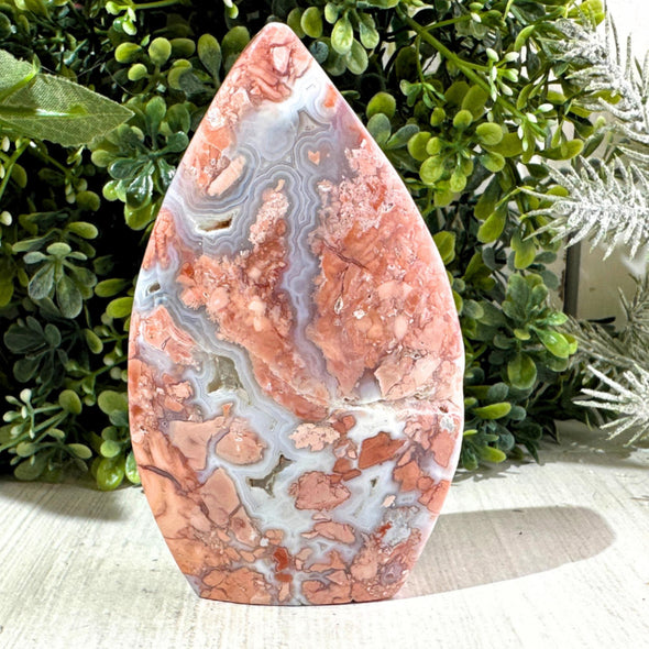 Natural Druzy Pink Agate Crystal Freeform