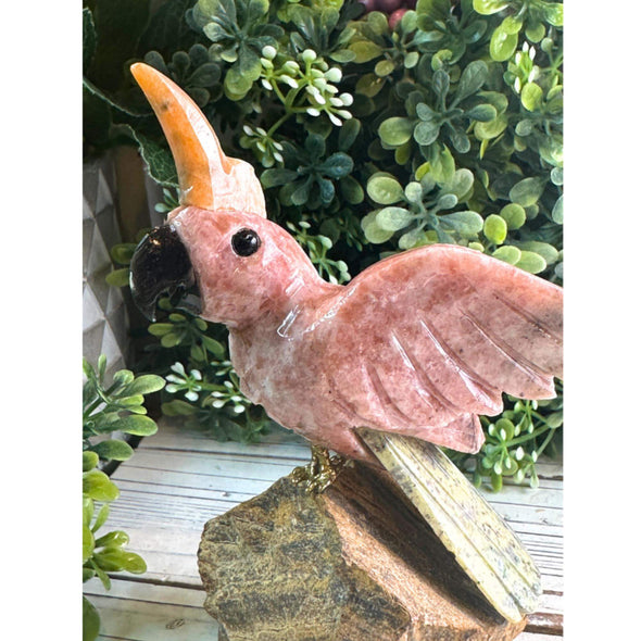 Pink Amethyst Crystal Bird Sculpture