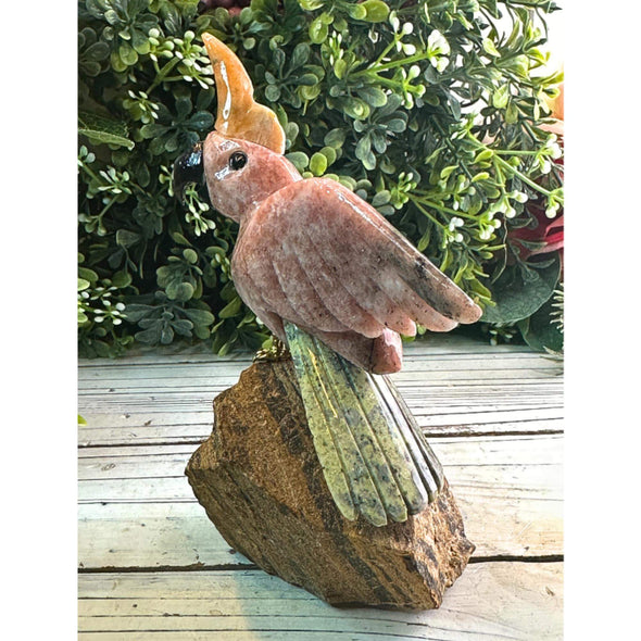 Pink Amethyst Crystal Bird Sculpture