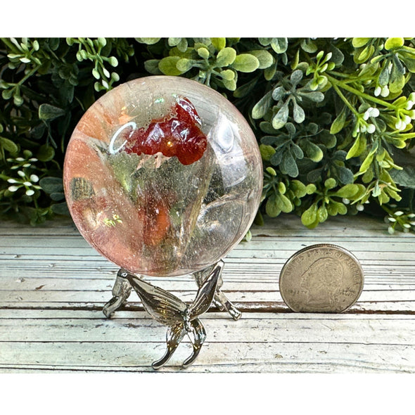 Clear Quartz Sphere With Fre Quartz Inclusions