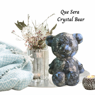 Natural Que Sera Carved Bear Figurine