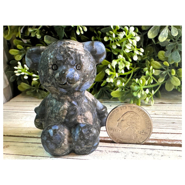 Natural Que Sera Carved Bear Figurine