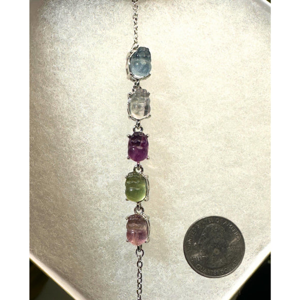 Genuine Rainbow Fluorite Crystal Bracelet