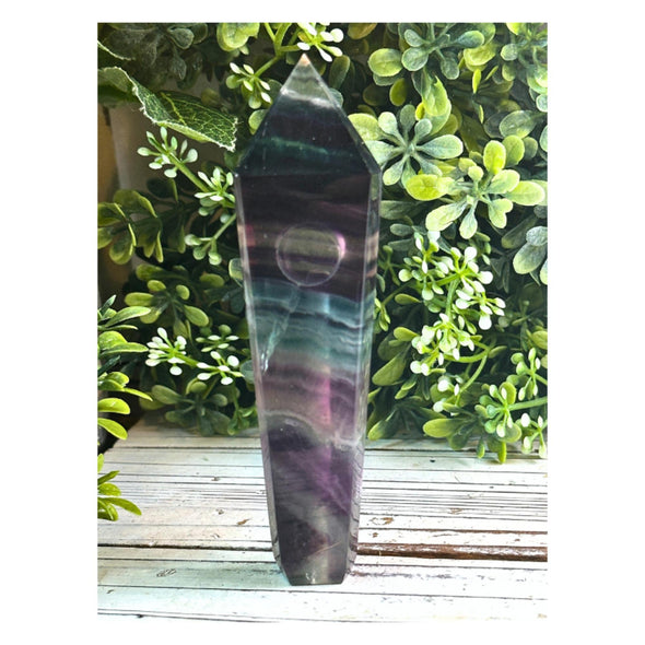 Handmade Rainbow Fluorite Gemstone Pipe