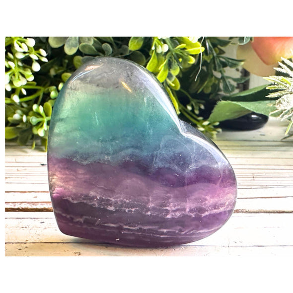 Rainbow Fluorite Crystal Heart Healing Stone