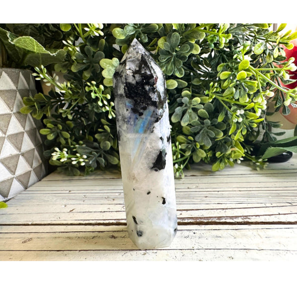 Rainbow Moonstone Crystal Point - June Birthstone