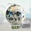 Rainbow Moonstone Crystal Sphere showcasing iridescent colors, ideal for meditation and enhancing intuition.