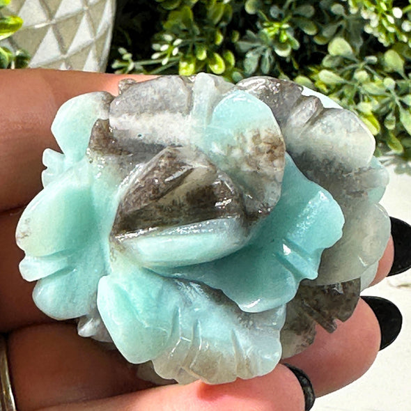 Genuine Caribbean Calcite Rose Carving