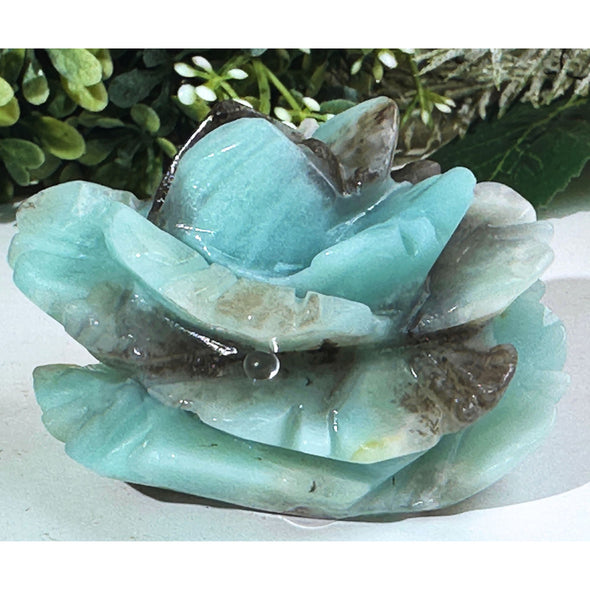 Genuine Caribbean Calcite Rose Carving