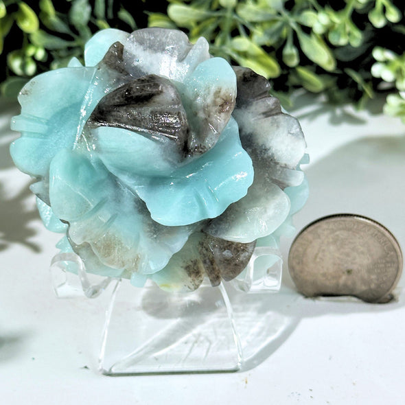 Genuine Caribbean Calcite Rose Carving