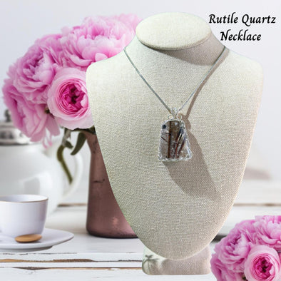 Red Rutilated Quartz Crystal Necklace