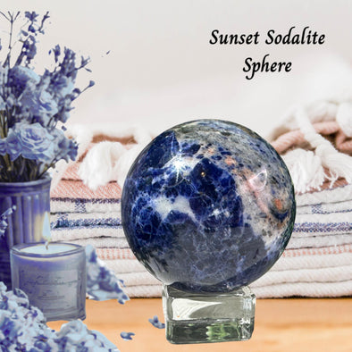 Cobalt Blue Sunset Sodalite Crystal Sphere