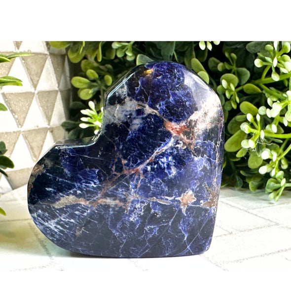 Blue Sunset Sodalite Crystal Heart