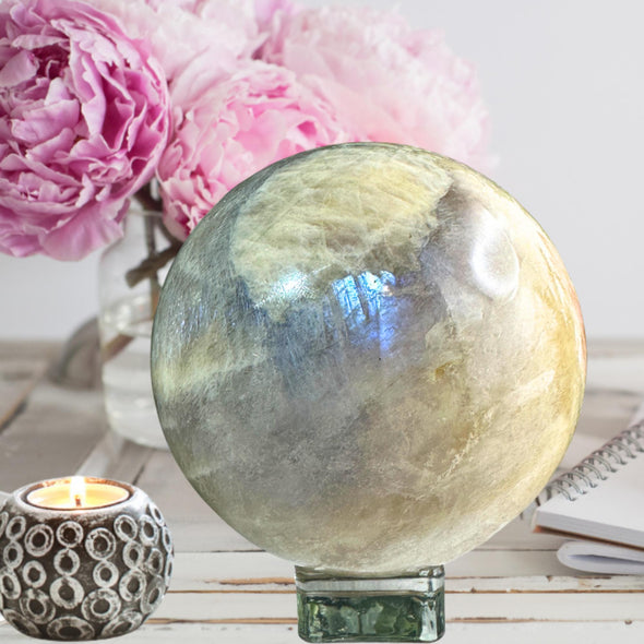 1.7 Lb Natural Sunstone Moonstone Sphere