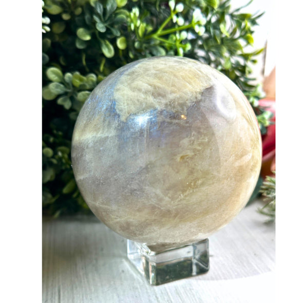 1.7 Lb Natural Sunstone Moonstone Sphere