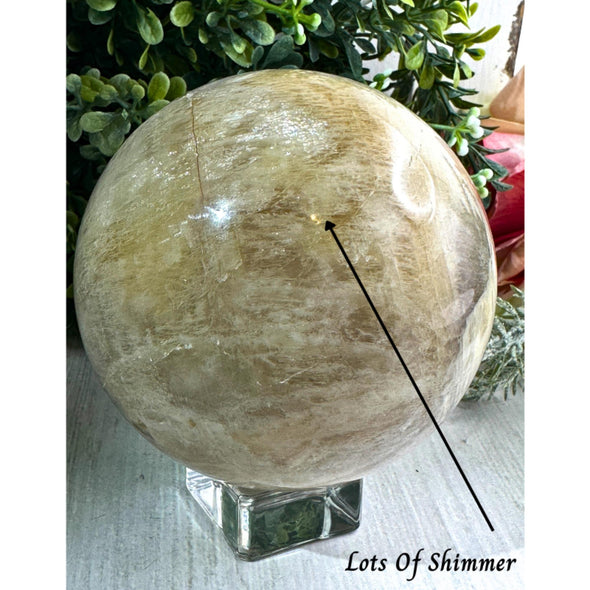 1.7 Lb Natural Sunstone Moonstone Sphere