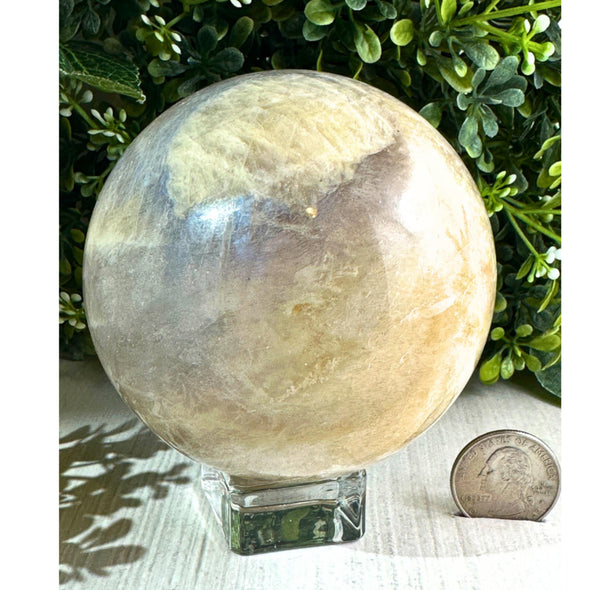 1.7 Lb Natural Sunstone Moonstone Sphere