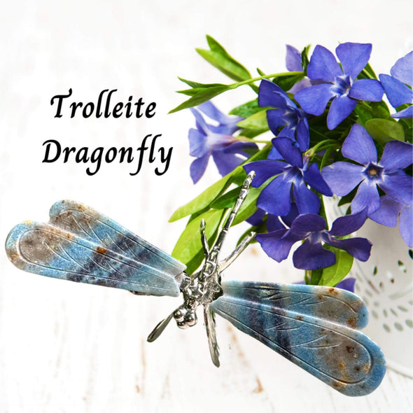 Blue Trollleite Crystal Dragonfly