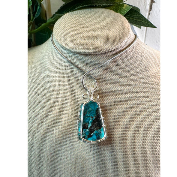 Genuine Turquoise Pendant Necklace