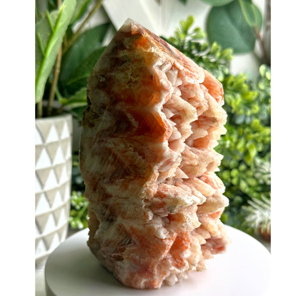 Calcite With Quartz Tower 1.31 Lbs