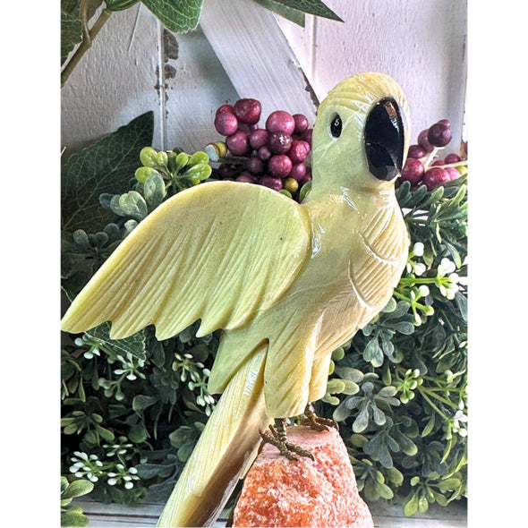 Yellow Jade Crystal Bird Sculpture