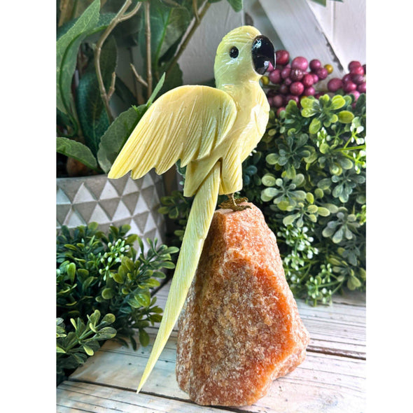 Yellow Jade Crystal Bird Sculpture