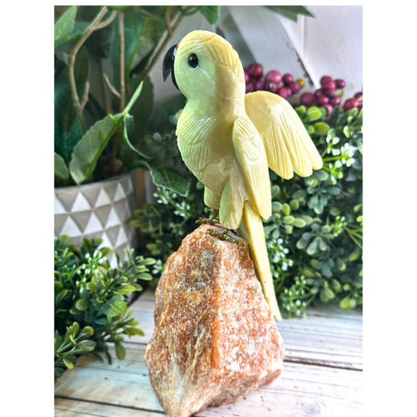 Yellow Jade Crystal Bird Sculpture